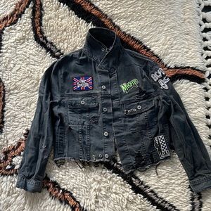 Rock Etiquette Black Denim Punk Jacket